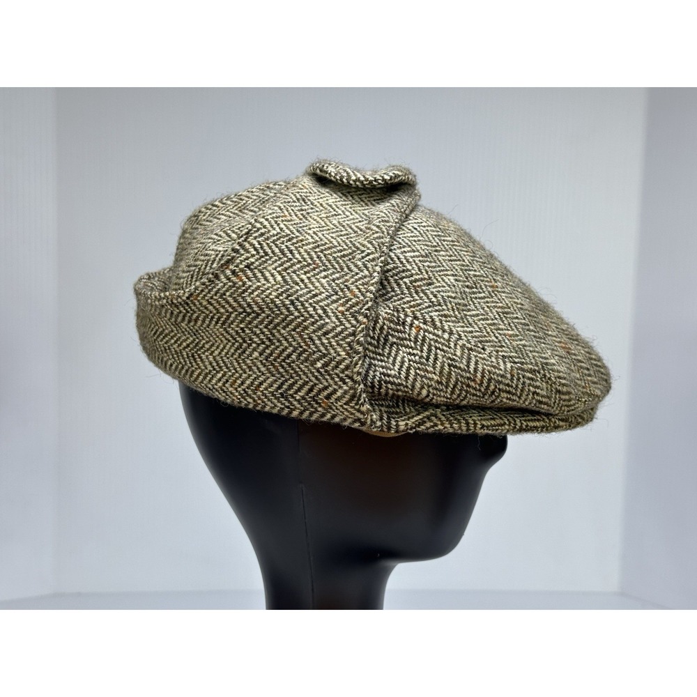 Vintage Donegal Handwoven Pure Wool Tweed Cap 7 3/8" 60 Cork Ireland With Flaps